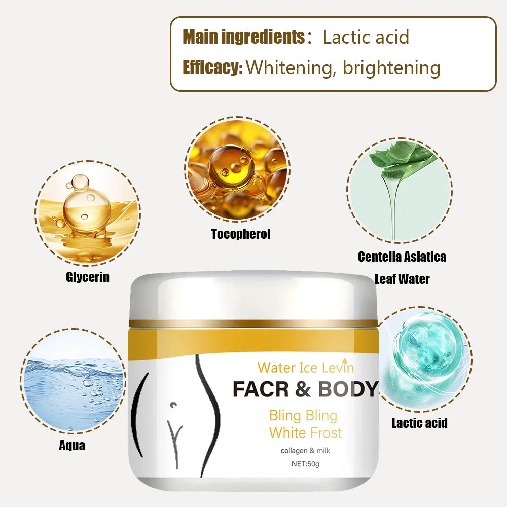 Water Ice Levin Whitening Cream Collagen Moisturizing Face Body Lotion - 4