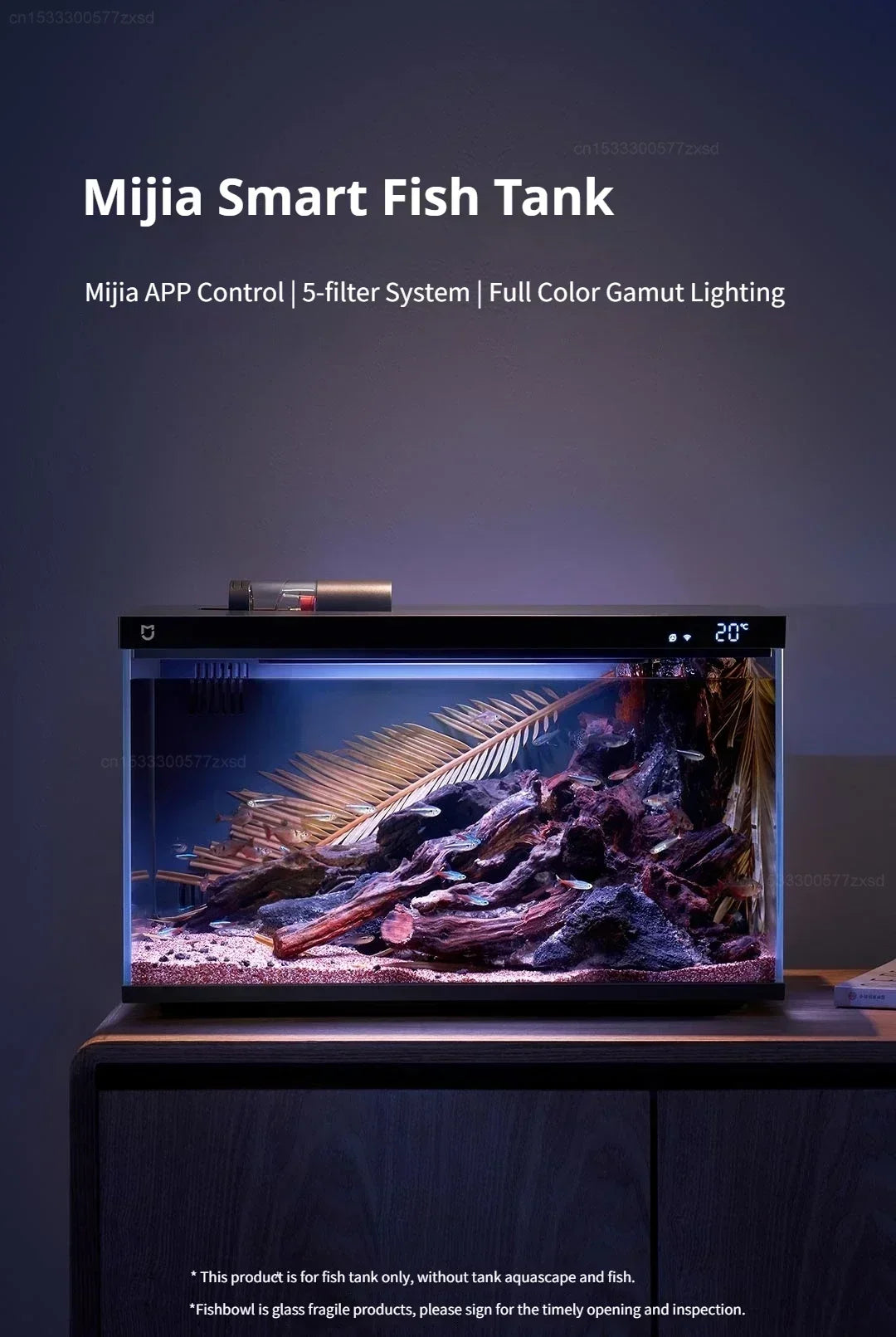 Mijia Smart Fish Tank MYG100 App Controlled Aquarium with Lighting System - 9