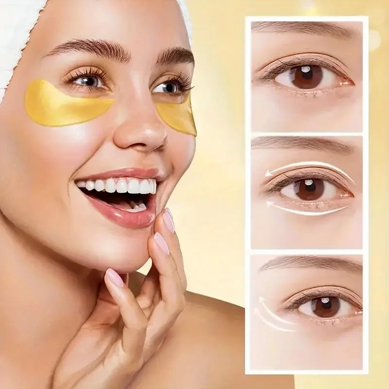 24K Gold Eye Mask Anti Aging Collagen Patches for Dark Circles and Bags