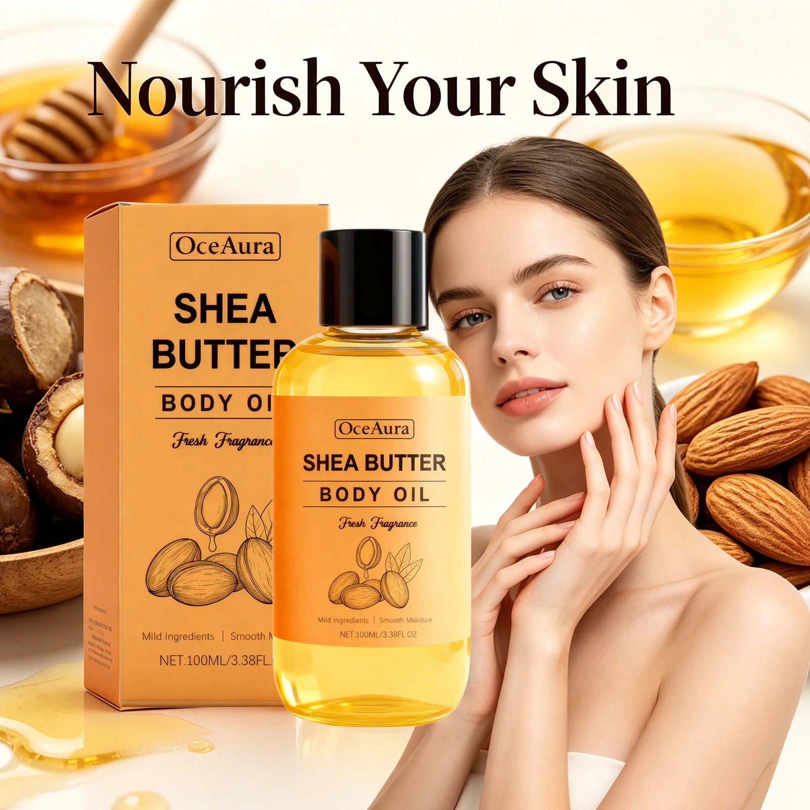 Nourishing Shea Butter Body Oil for Dry Skin Hydration - 10
