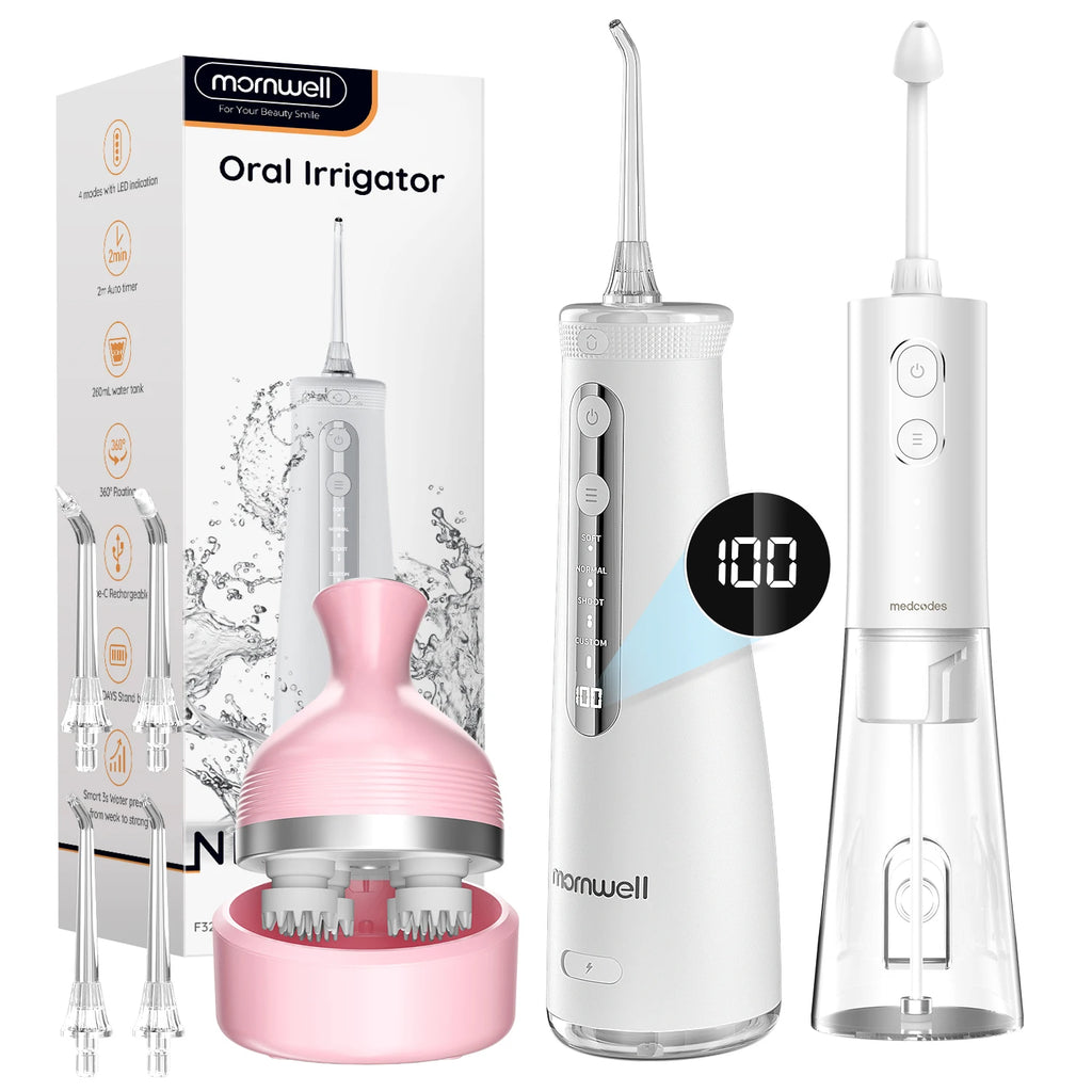 Portable Oral Irrigator and Electric Scalp Massager Set