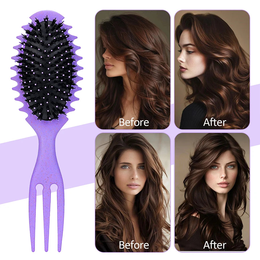 Multifunctional Curly Hair Styling Comb and Scalp Massage Brush