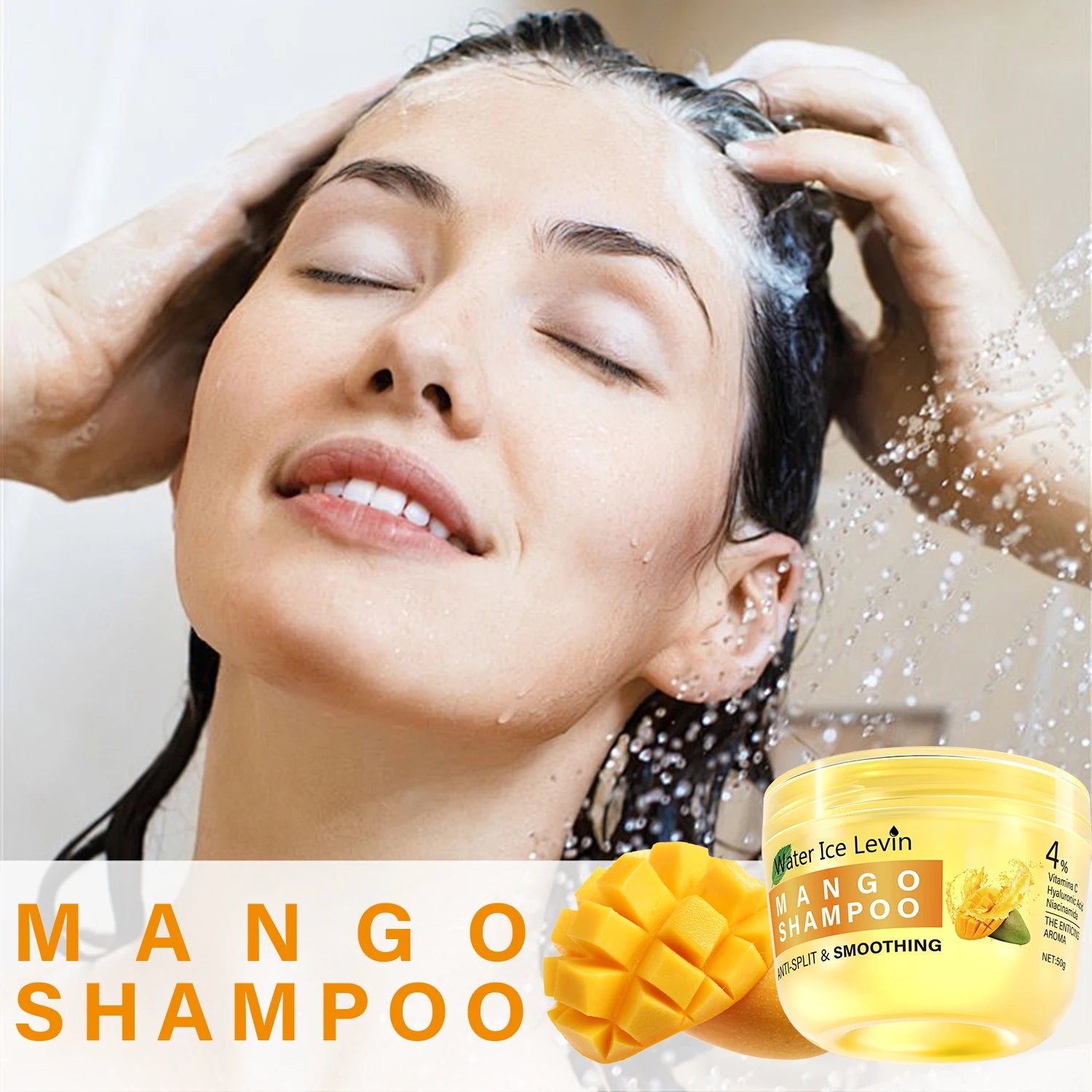 Water Ice Levin Mango Hyaluronic Acid Shampoo for Frizz Control - 4