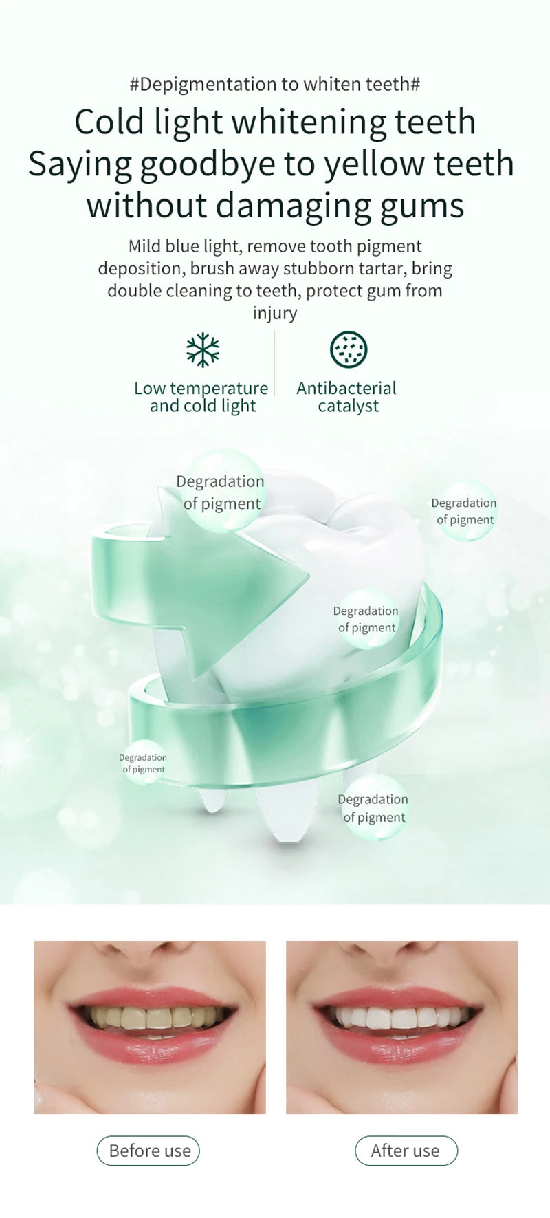 Smart UShape Ultrasonic Electric Toothbrush Rechargeable Whitening Set