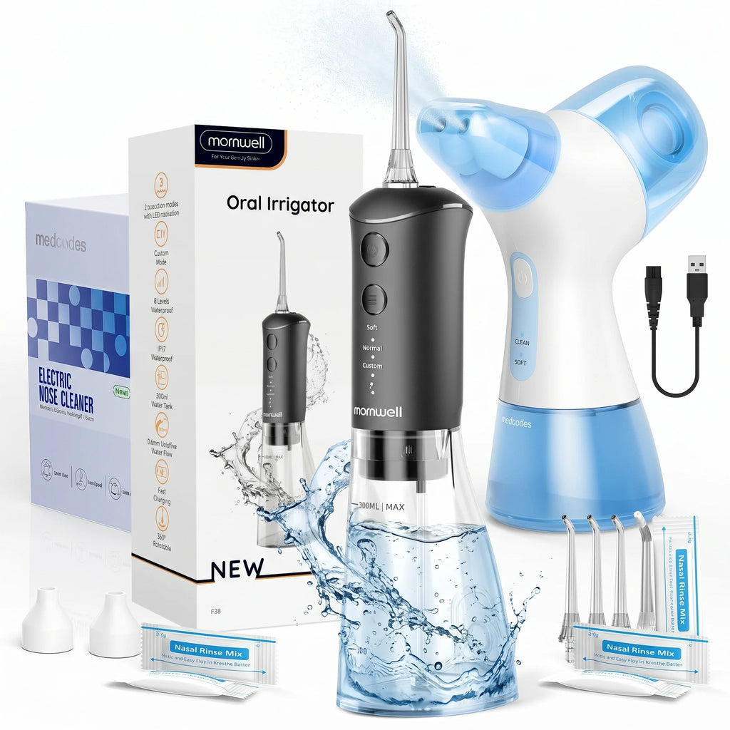 Electric Nasal Irrigation and Water Flosser Combo Set