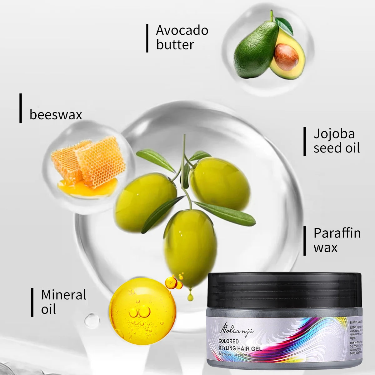 Molianji Disposable Instant Color Hair Styling Gel 100ml