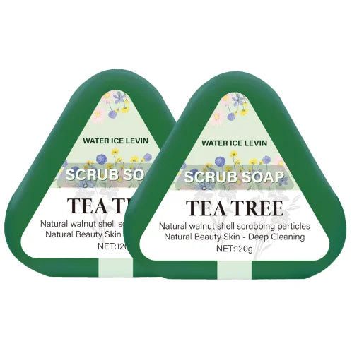 Tea Tree Walnut Shell Exfoliating Scrub Soap for Deep Skin Cleansing