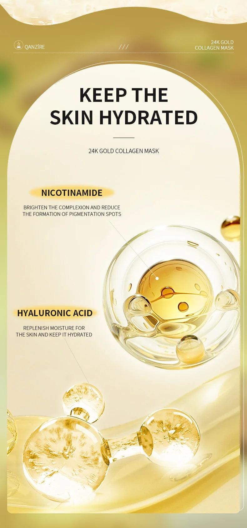 24K Gold Collagen Face Mask Anti Aging Whitening Peel Off Gel