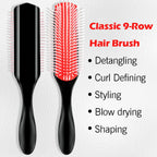 5 Piece Hair Detangling Comb and Styling Brush Set for Curly Hair