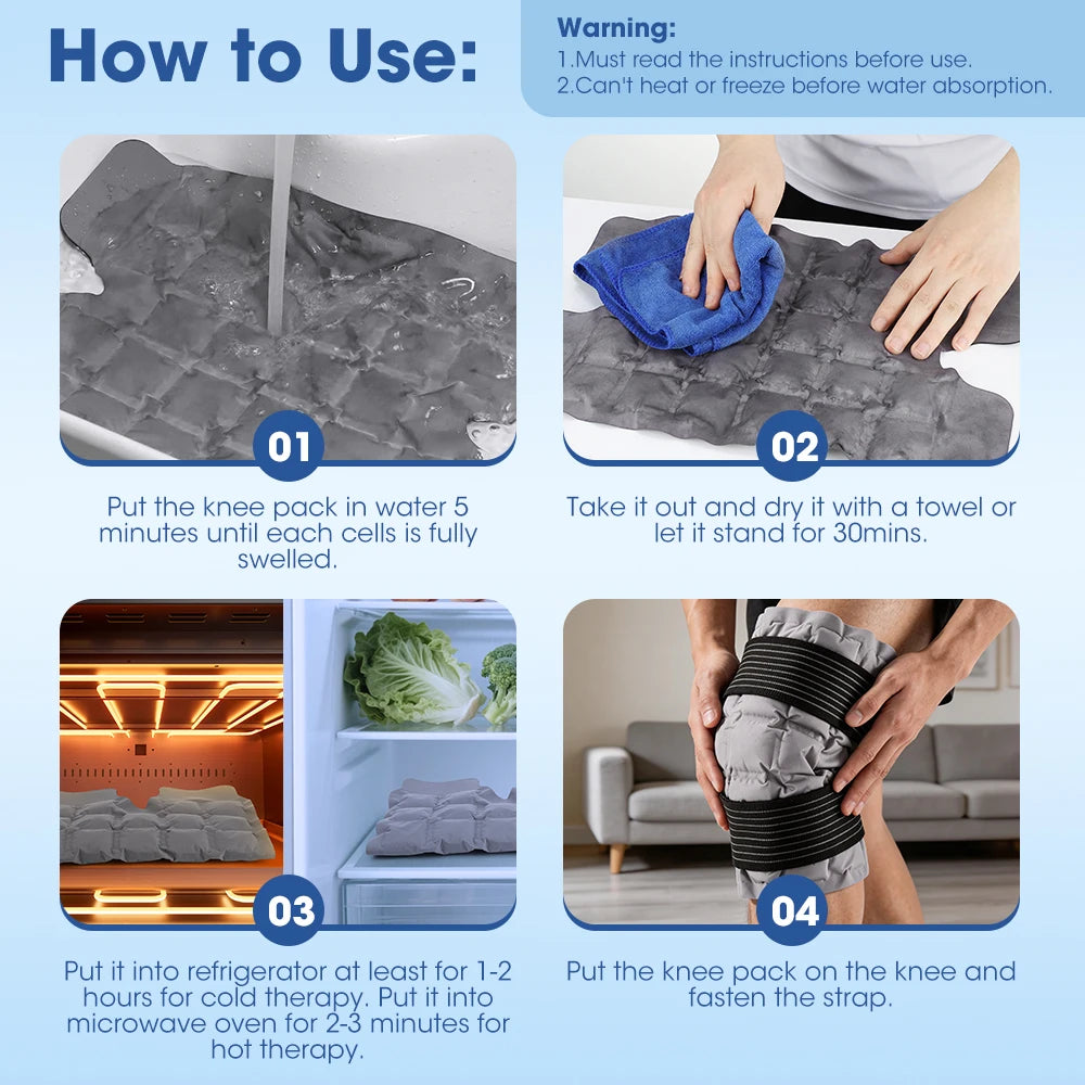 Reusable Hot and Cold Knee Ice Pack Wrap