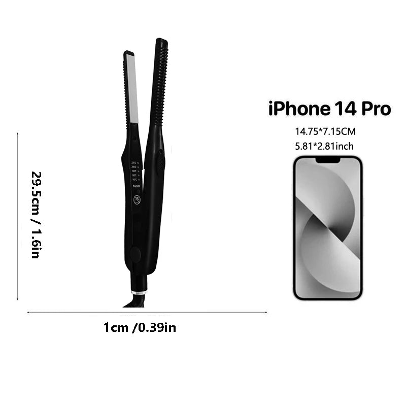 2-in-1 Ceramic Hair Straightener and Pencil Curler Iron