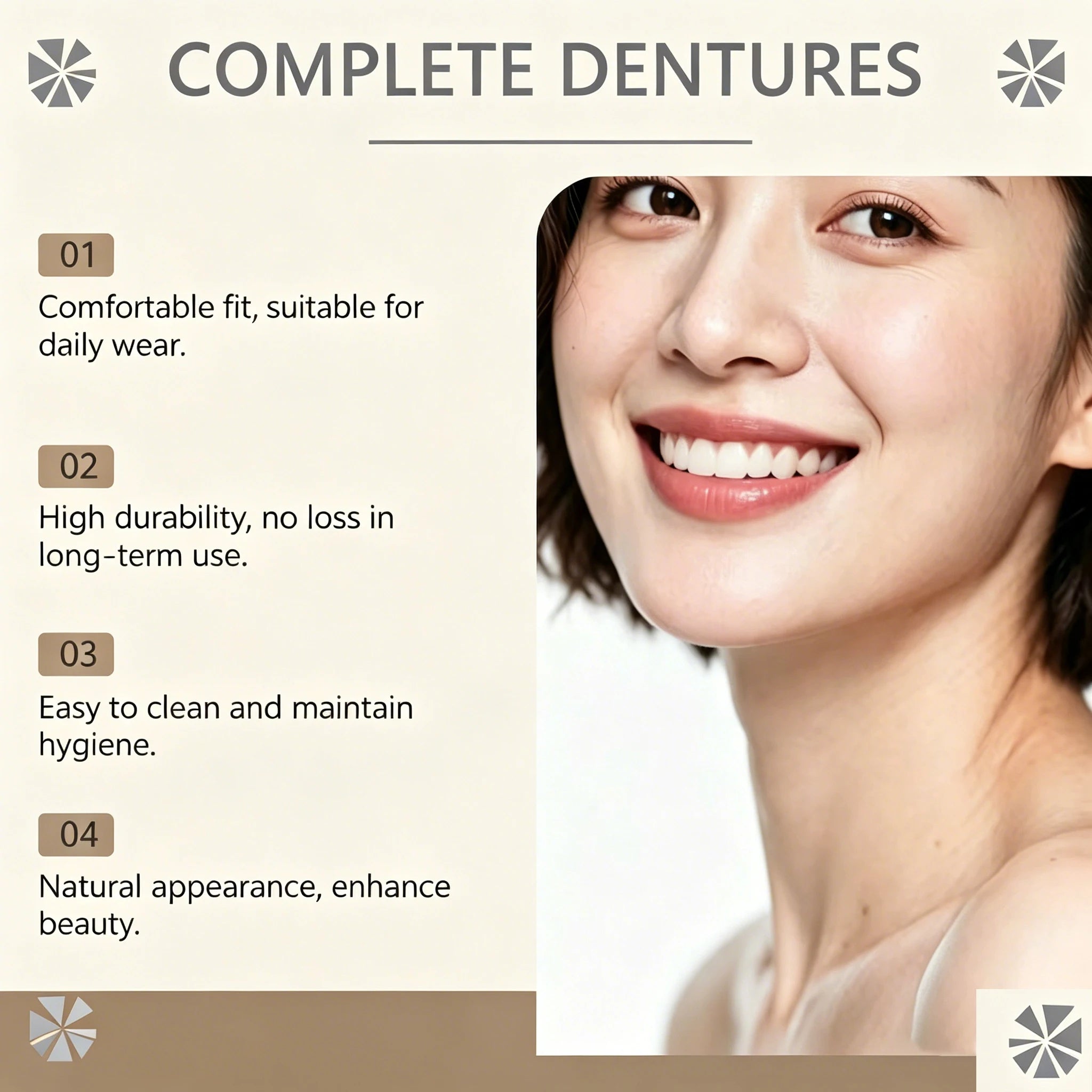Comfortable Silicone Dentures for Realistic Smile - 4