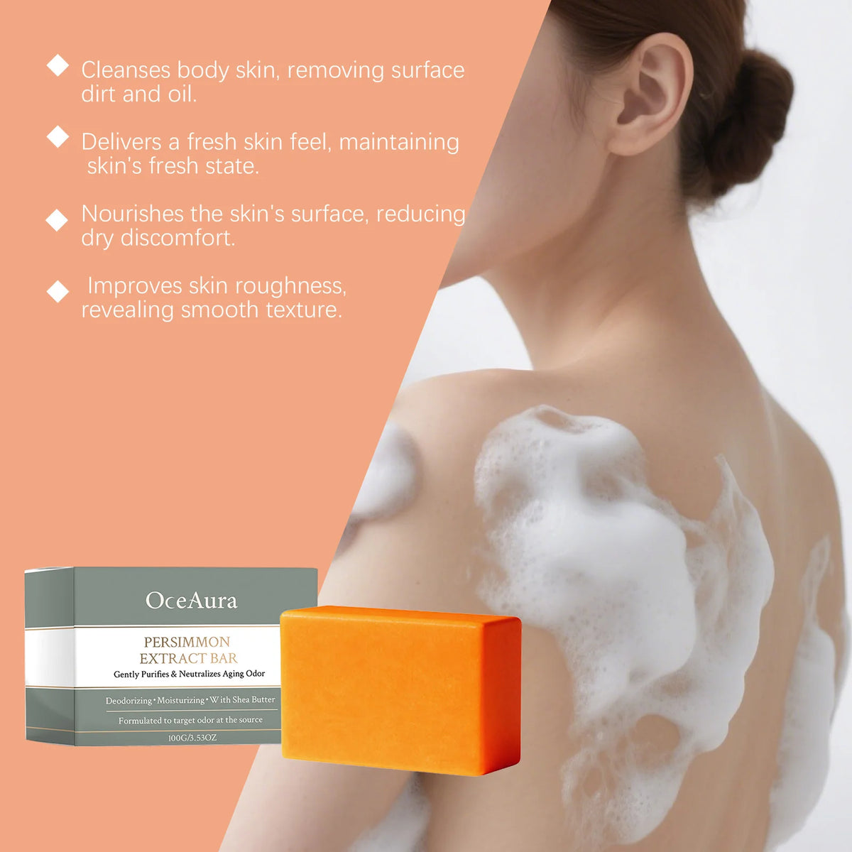 Persimmon Extract Deodorizing Body Soap for Aging Odor