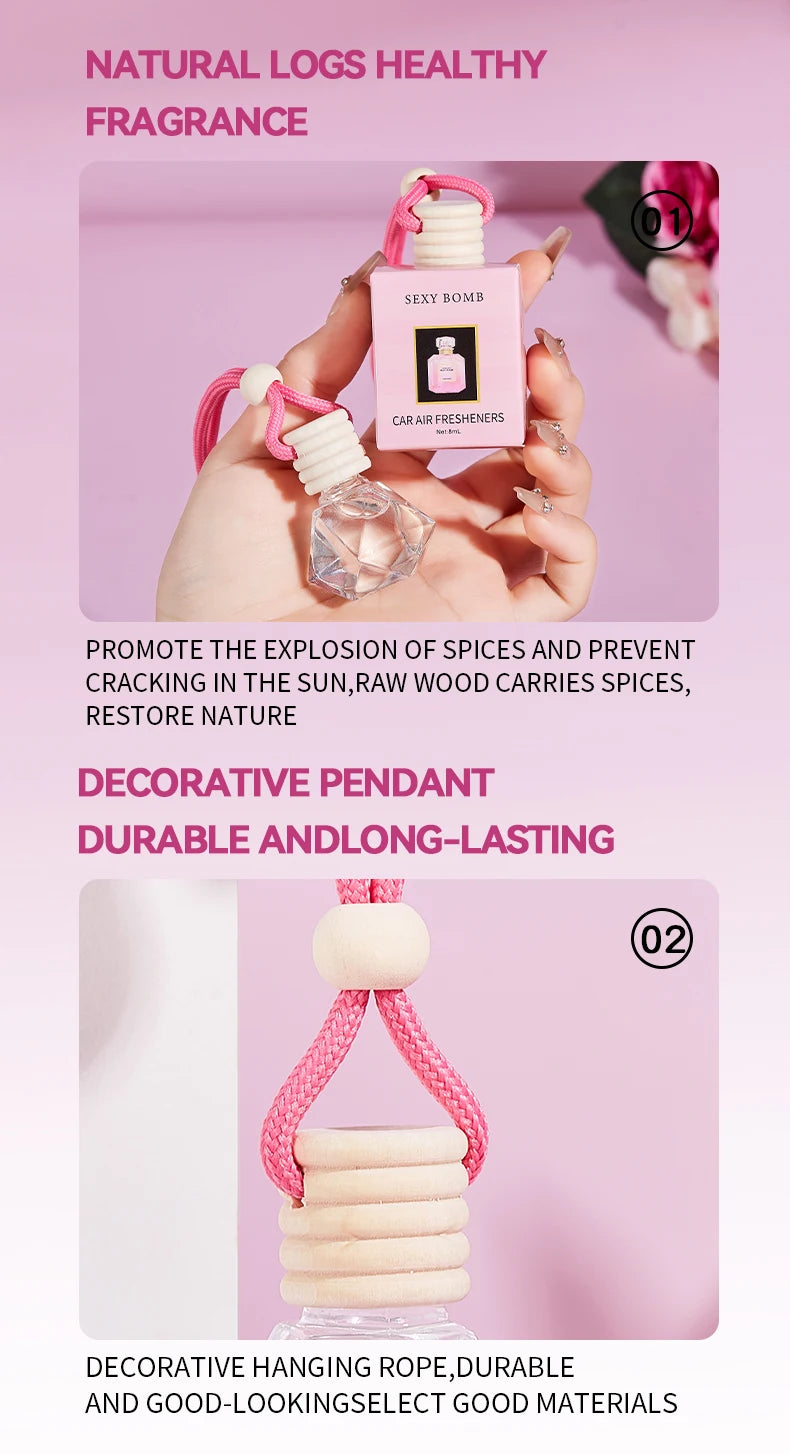 Car Air Freshener Hanging Perfume Diffuser Natural Flower Fragrance
