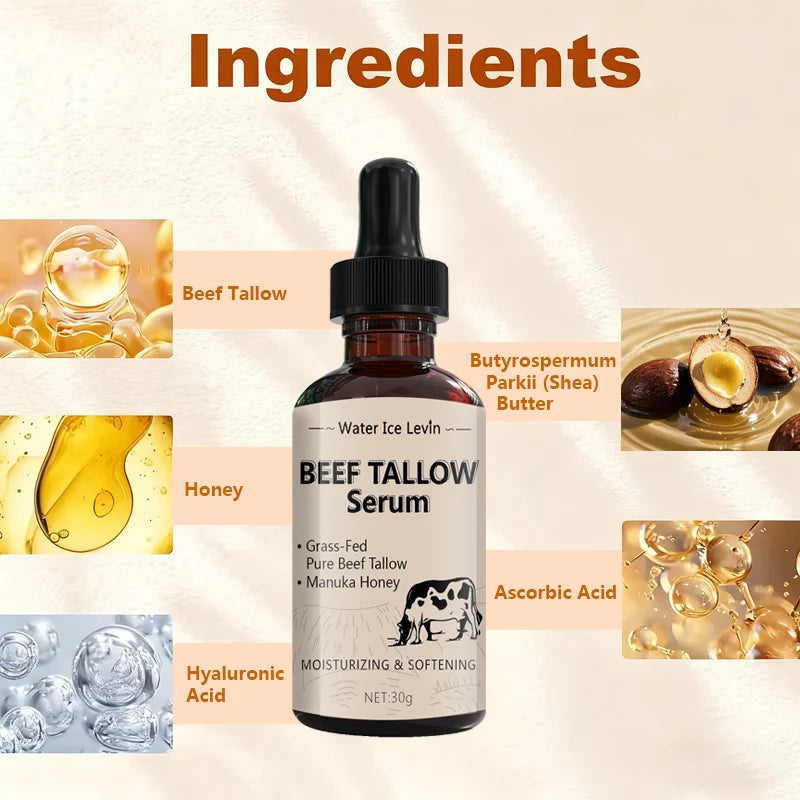 Beef Tallow Face Serum with Manuka Honey Moisturizing Firming Oil - 2