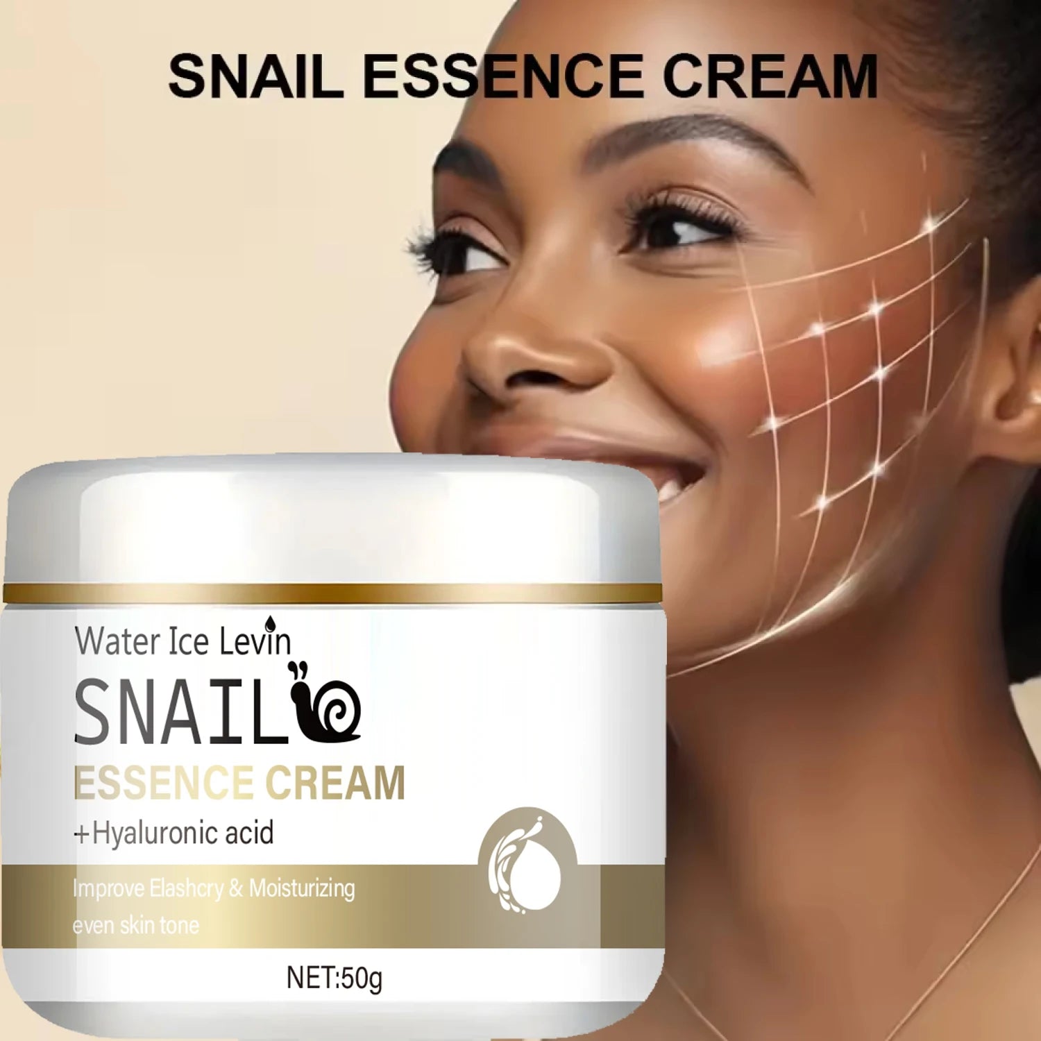 Snail Essence Moisturizing Face Cream with Hyaluronic Acid 50g - 6