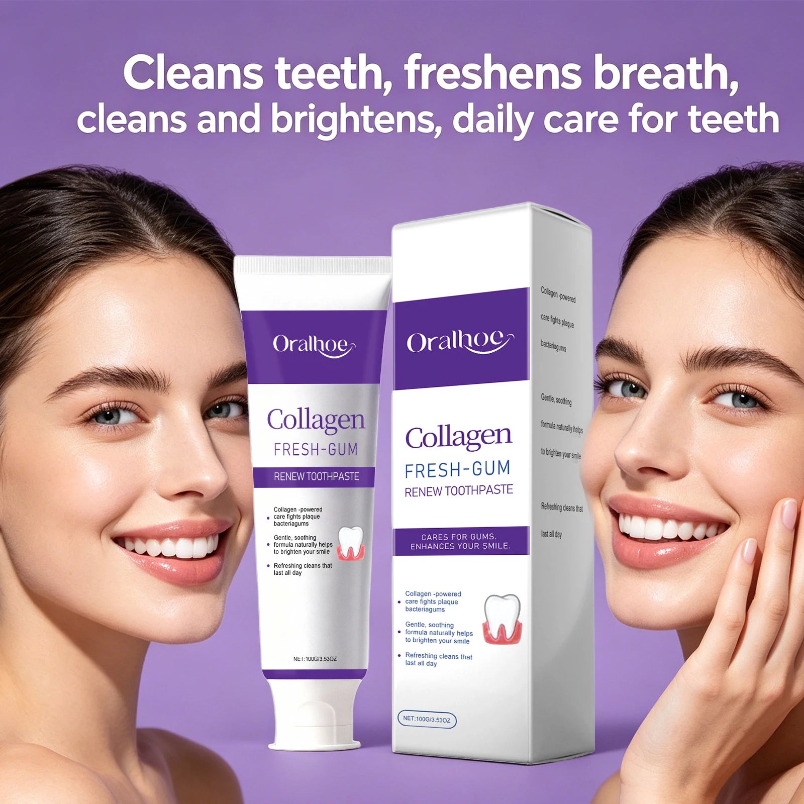 Collagen Whitening Toothpaste for Gum Care and Fresh Breath - 4