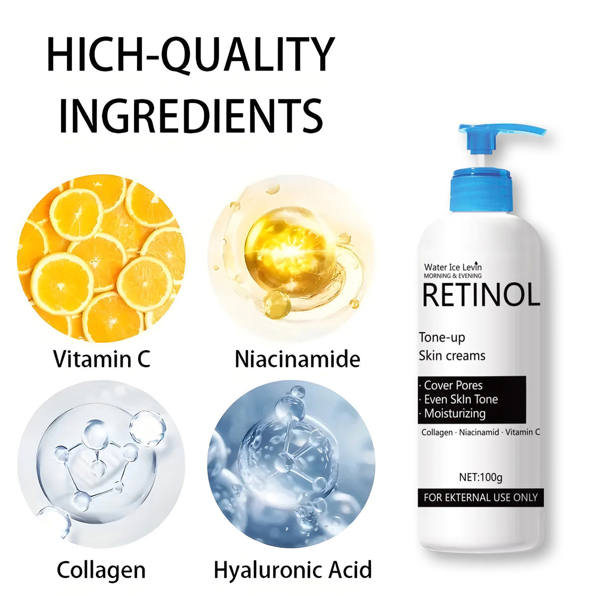 Retinol Face Cream Moisturizer with Collagen and Hyaluronic Acid