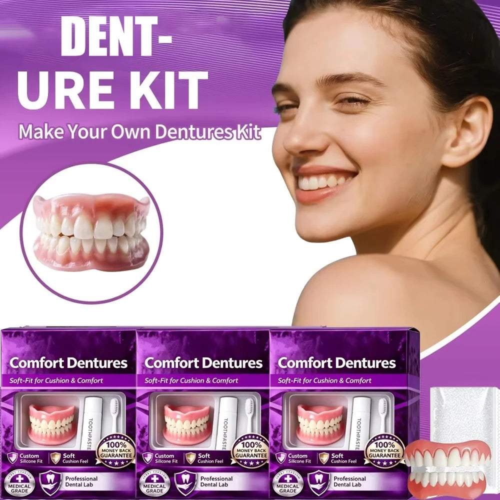 Comfort Fit Cosmetic Silicone Dentures for Natural Smile - 3