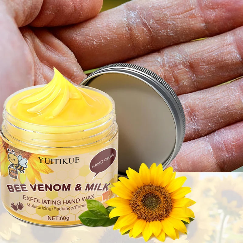YUITIKUE Bee Venom Milk Hand Wax Exfoliating Moisturizing Peel Mask