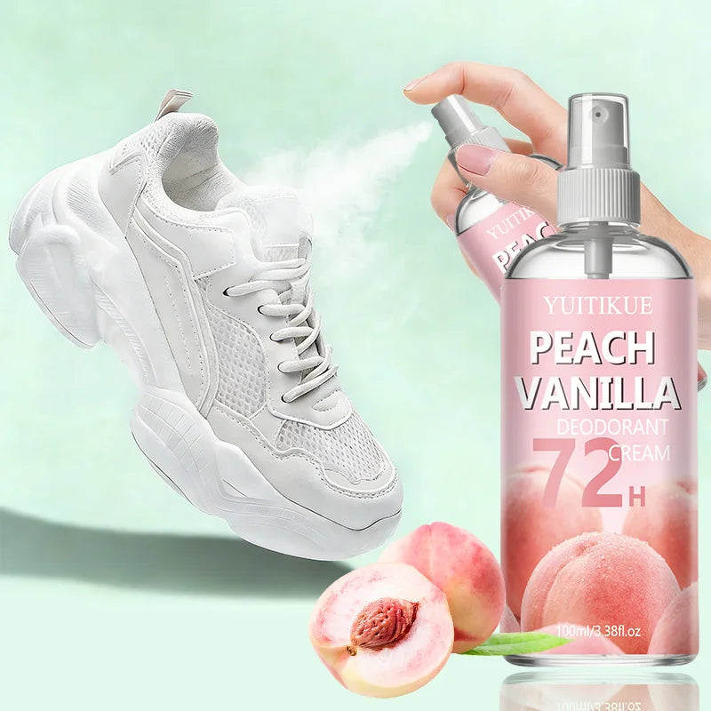 Yuitikue Peach Vanilla Deodorant Spray 72H Long Lasting Body Odor Control
