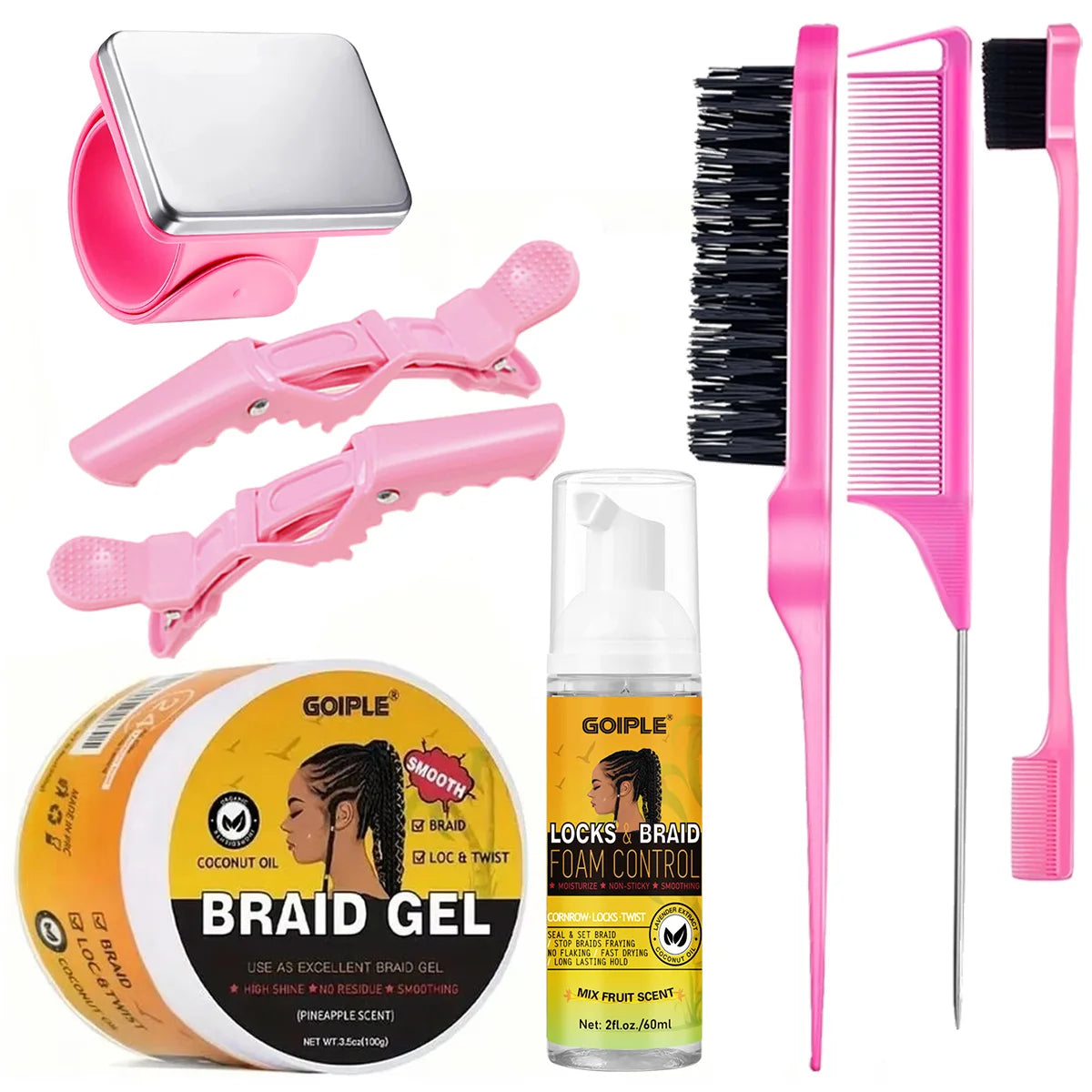 Strong Hold Braid Gel Hair Styling Wax Kit for Twists Locs and Edges