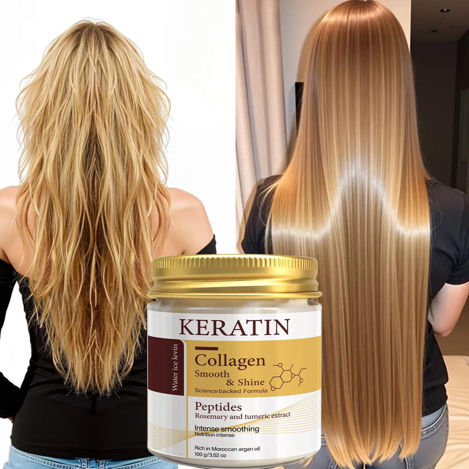 Keratin Collagen Argan Oil Hair Mask Deep Conditioning Treatment 100g