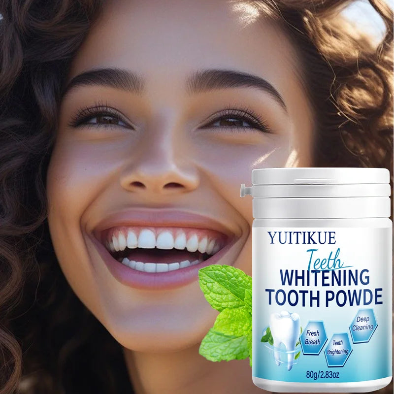 Yuitikue Teeth Whitening Powder Natural Mint Dental Stain Remover 80g