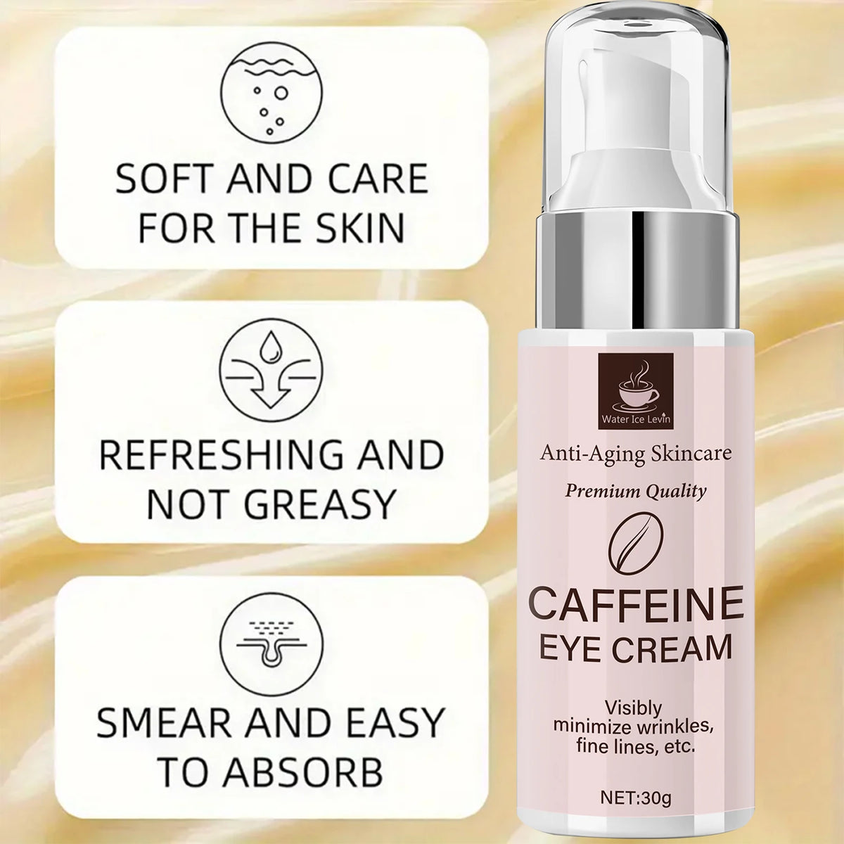 Caffeine Eye Cream Anti Aging Dark Circle Remover and Wrinkle Treatment