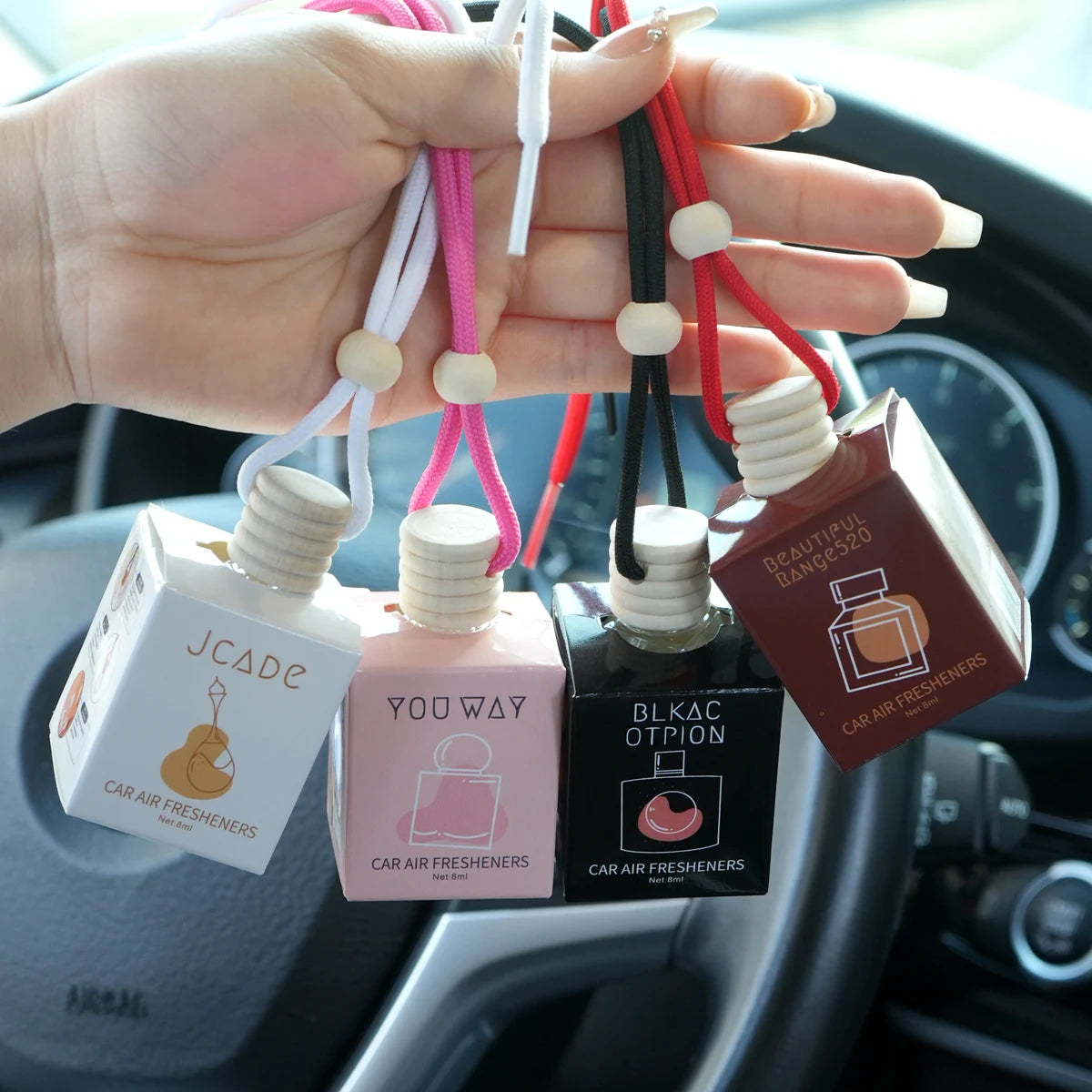 4 Pack Car Air Freshener Hanging Perfume Diffuser Odor Eliminator - 3