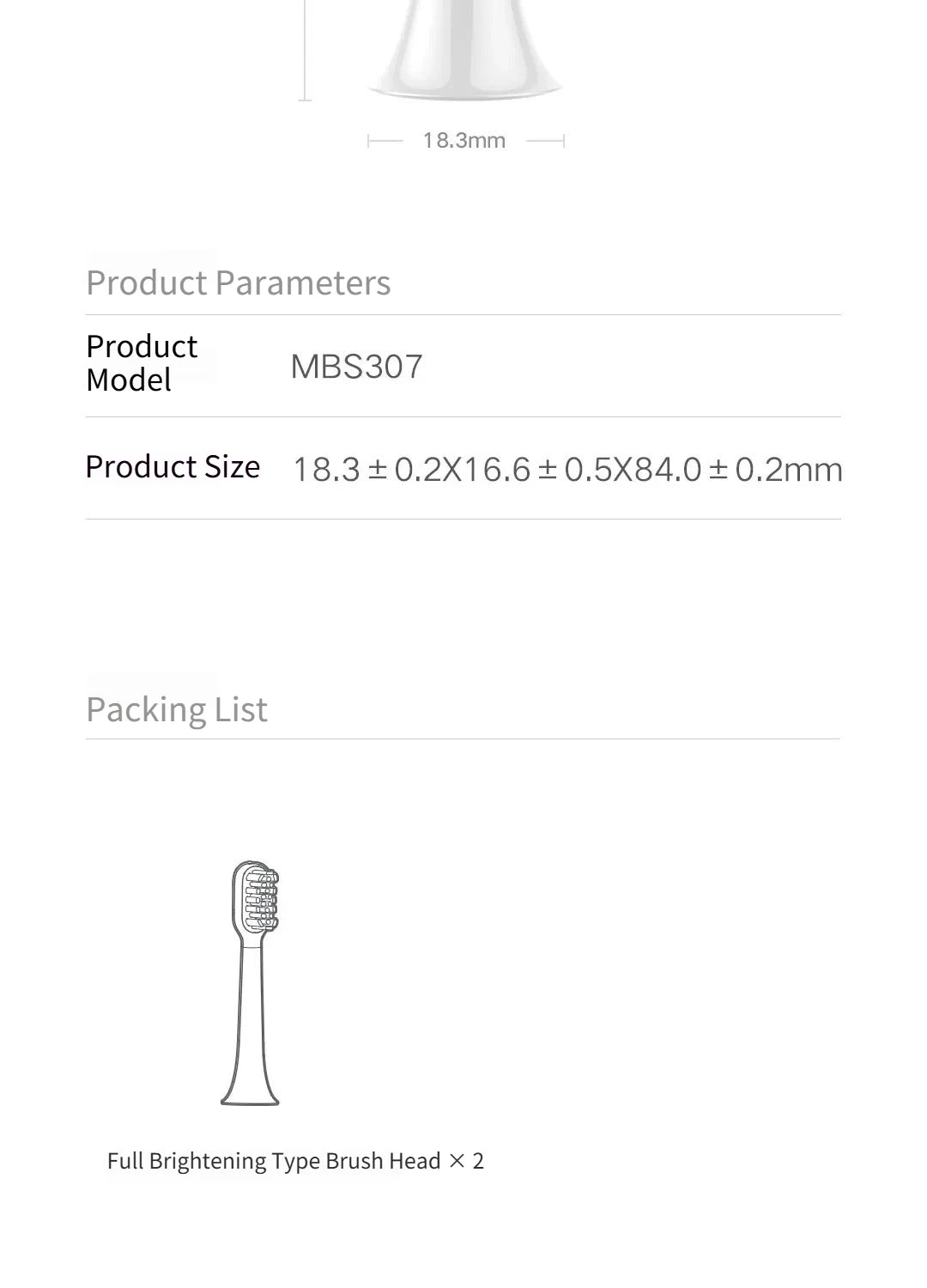 Mijia T501 T501C Electric Toothbrush Replacement Heads Pack