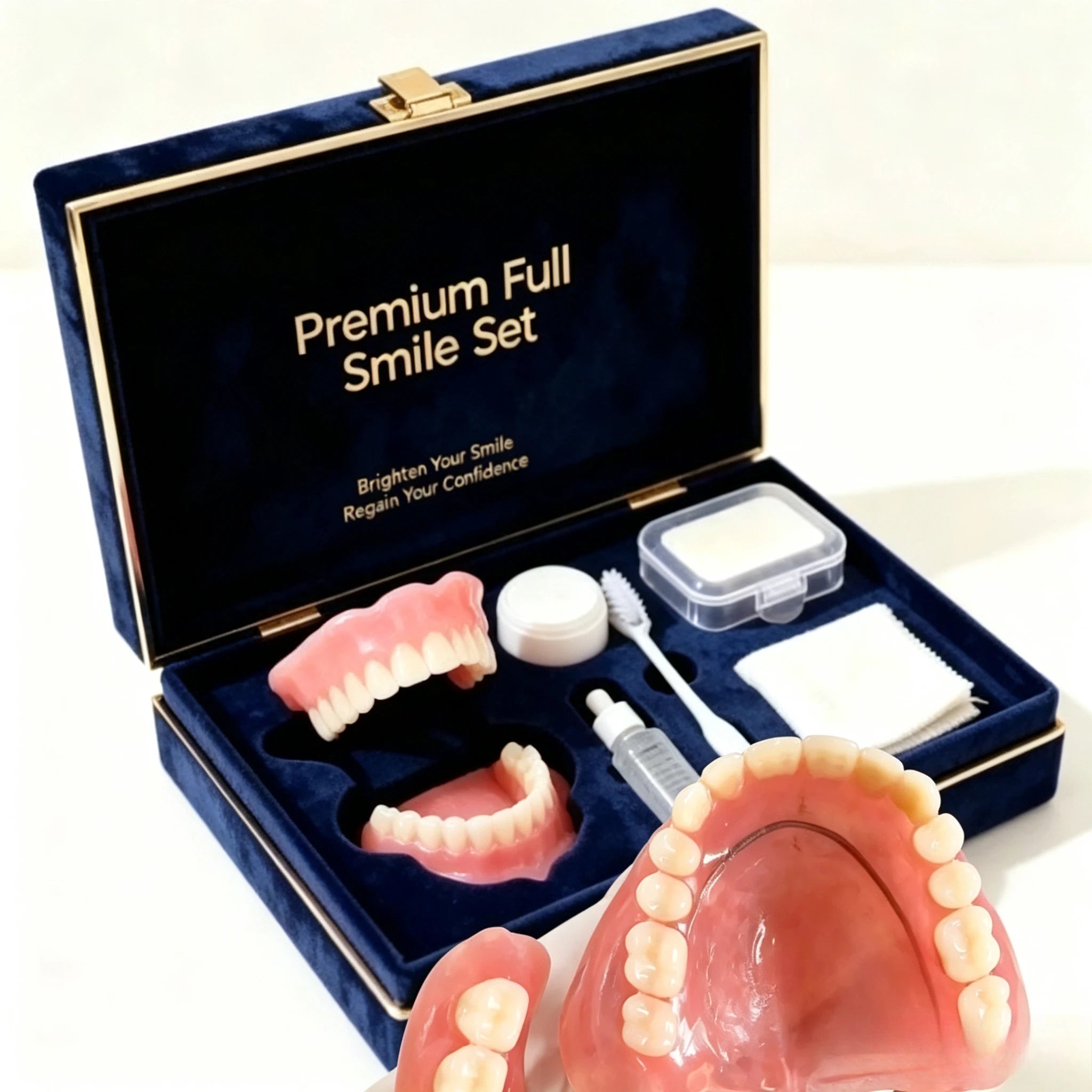 Full Mouth Cosmetic Denture Smile Set with Storage Case - 1