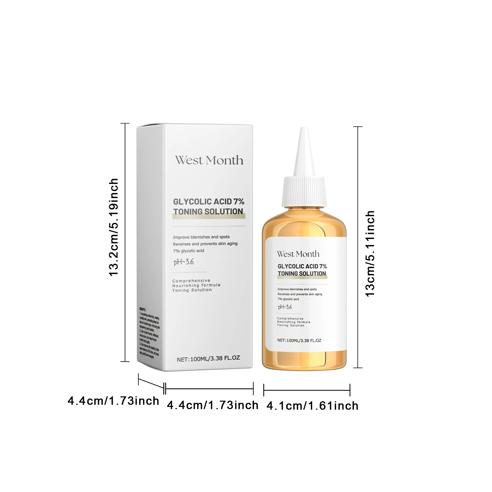 West Month Glycolic Acid 7 Percent Toning Solution Exfoliating Toner - 6