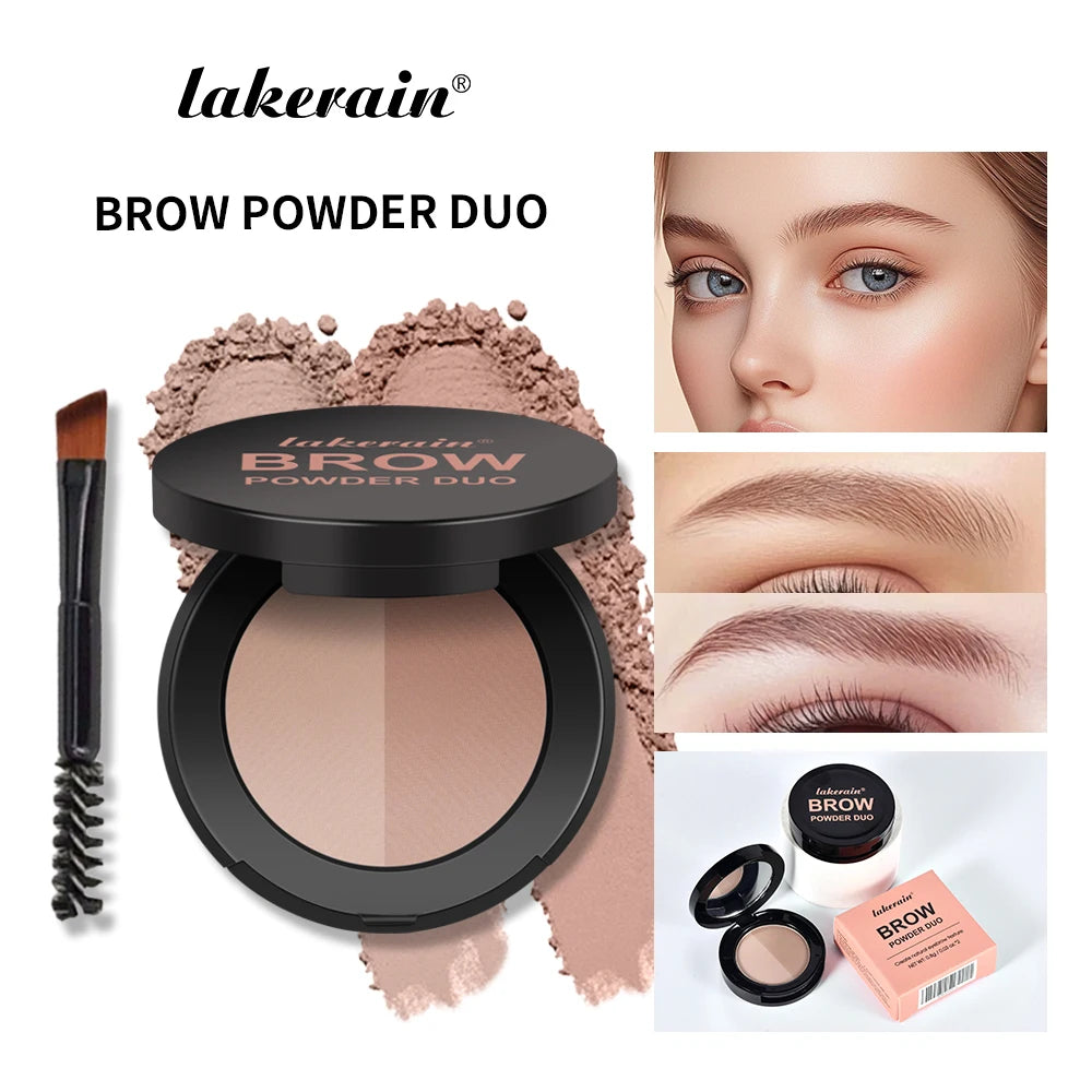 Dual-Tone Eyebrow Powder Palette with Brush