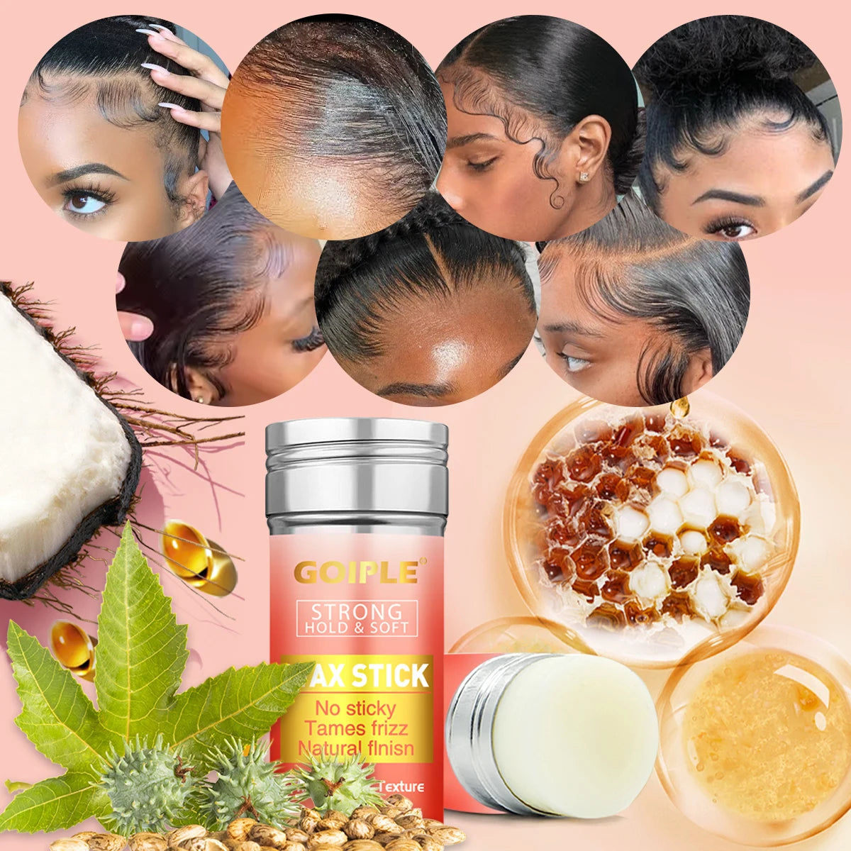 Goiple Hair Wax Stick and Edge Control Styling Kit with Accessories - 3