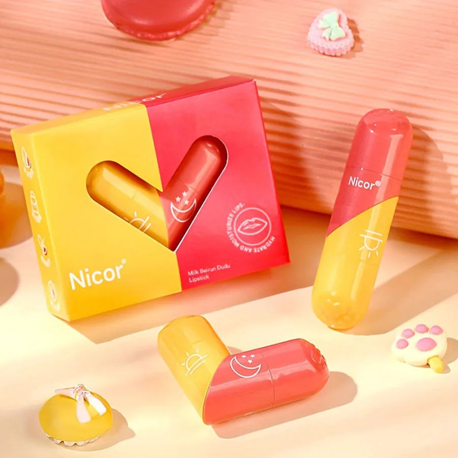Nicor Double Head Lip Balm Moisturizing Lip Care Treatment - 6