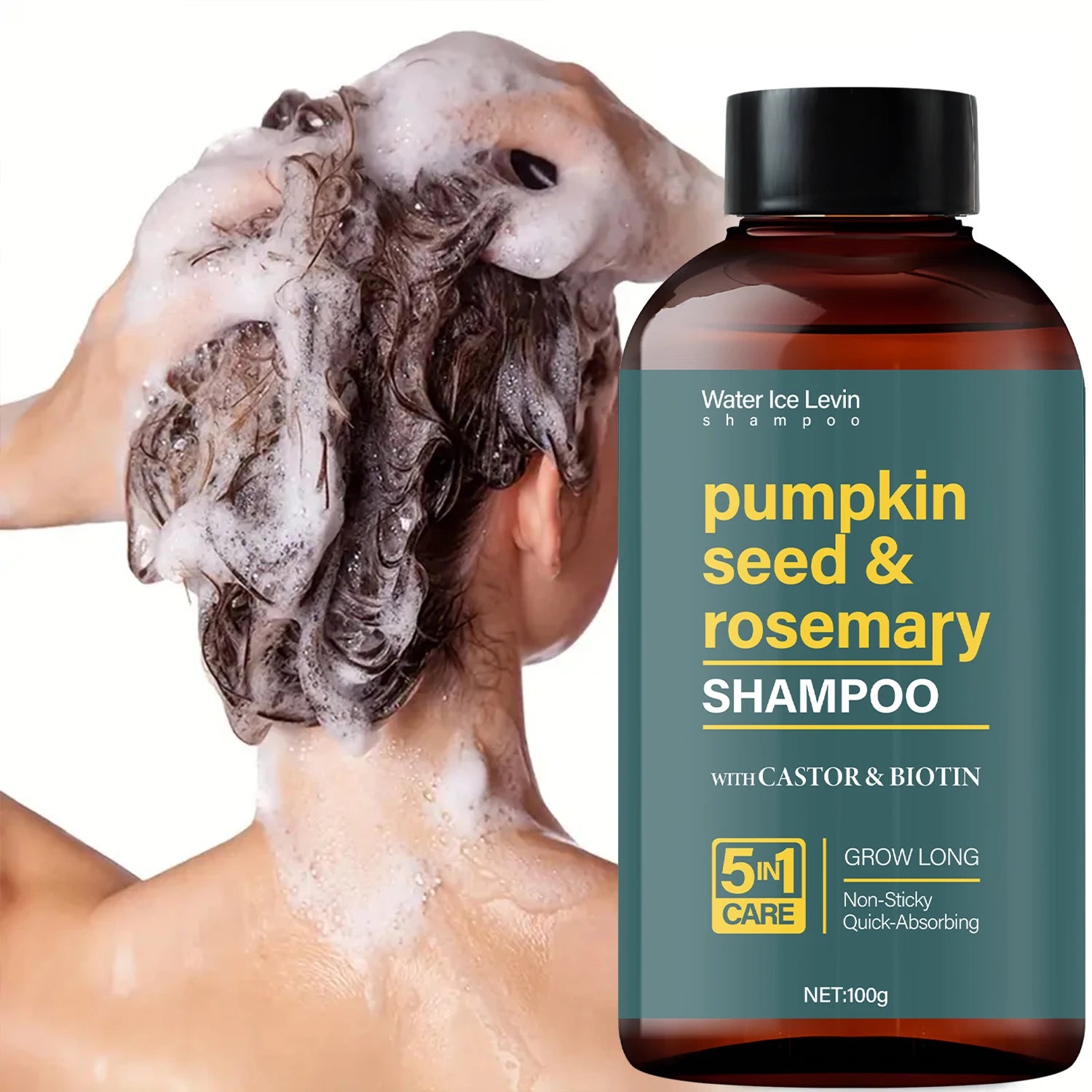 Pumpkin Seed and Rosemary Shampoo with Castor Oil and Biotin 100g - 2
