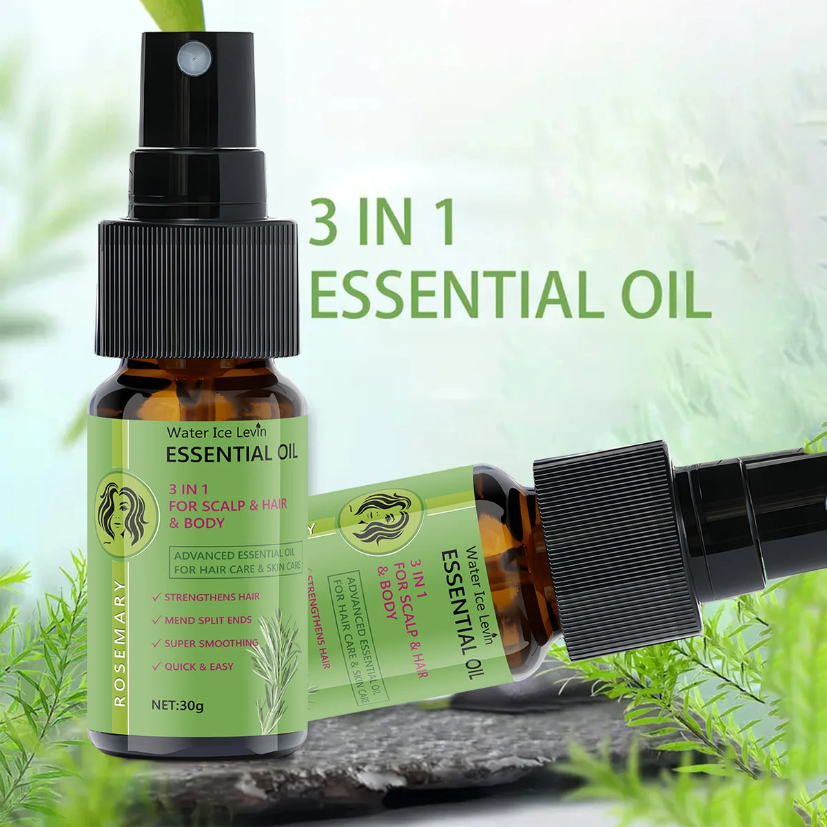 Water Ice Levin Rosemary 3 in 1 Hair and Scalp Nourishing Essential Oil