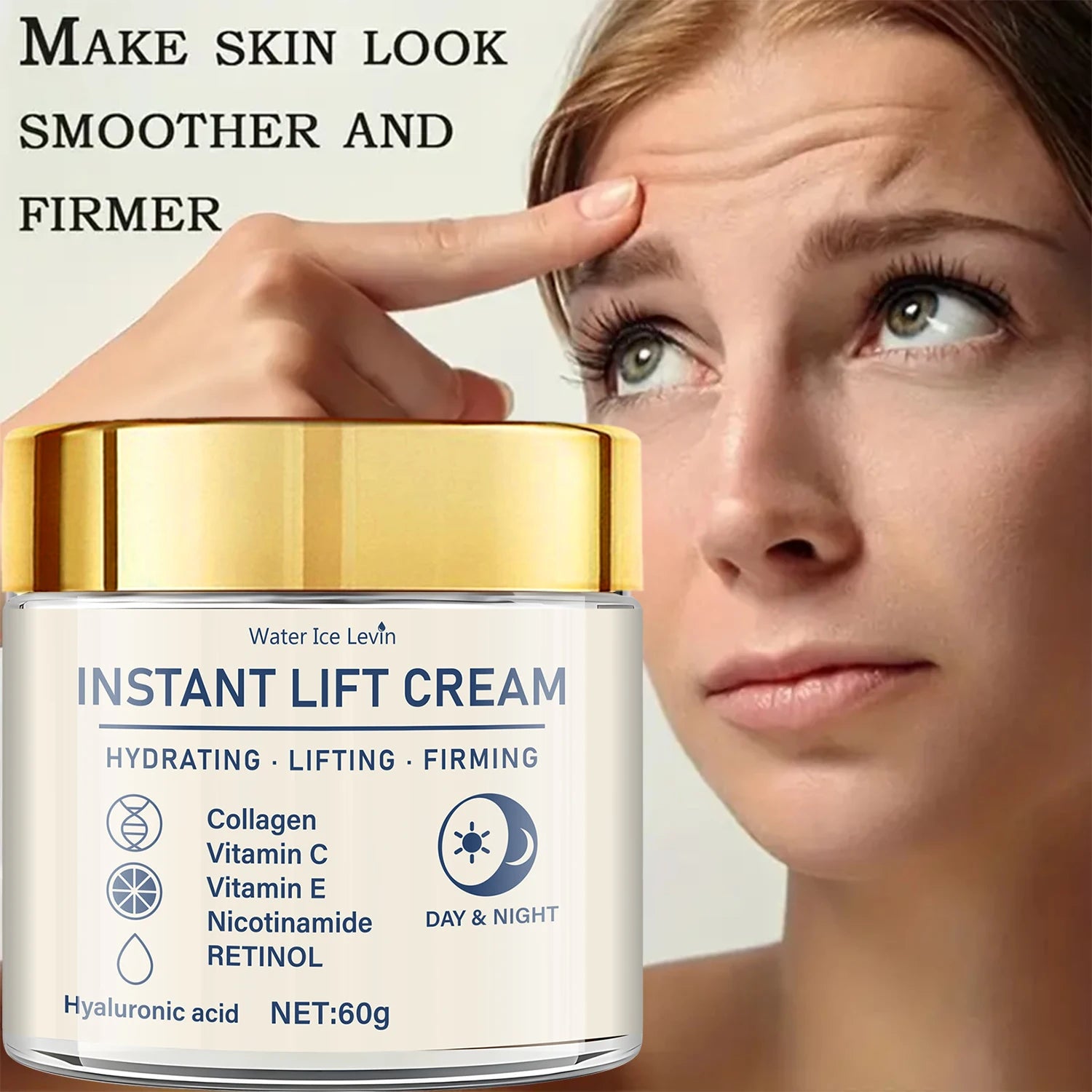 Instant Facial Firming Lifting Cream Retinol Hyaluronic Acid Moisturizer - 1
