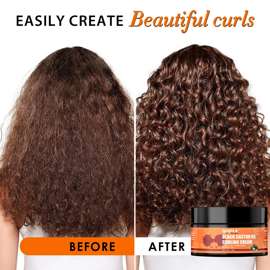 Black Castor Oil Curling Cream Hair Styling and Curl Defining Treatment - 6