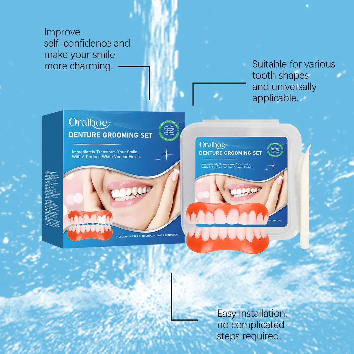 Temporary Silicone Denture Set for Smile Restoration