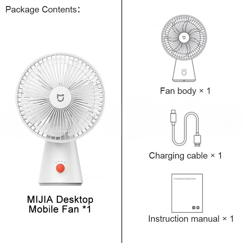 Mijia Desktop Fan Rechargeable Portable Cooling Table Fan 2 in 1