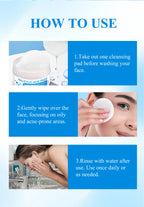 AHA BHA Exfoliating Toner Pads Dual Effect Facial Cleansing Treatment