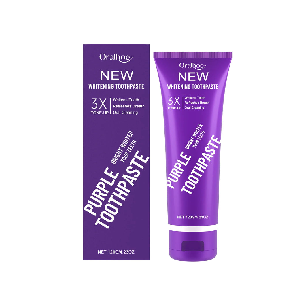 Purple Teeth Whitening Toothpaste for Stain Removal