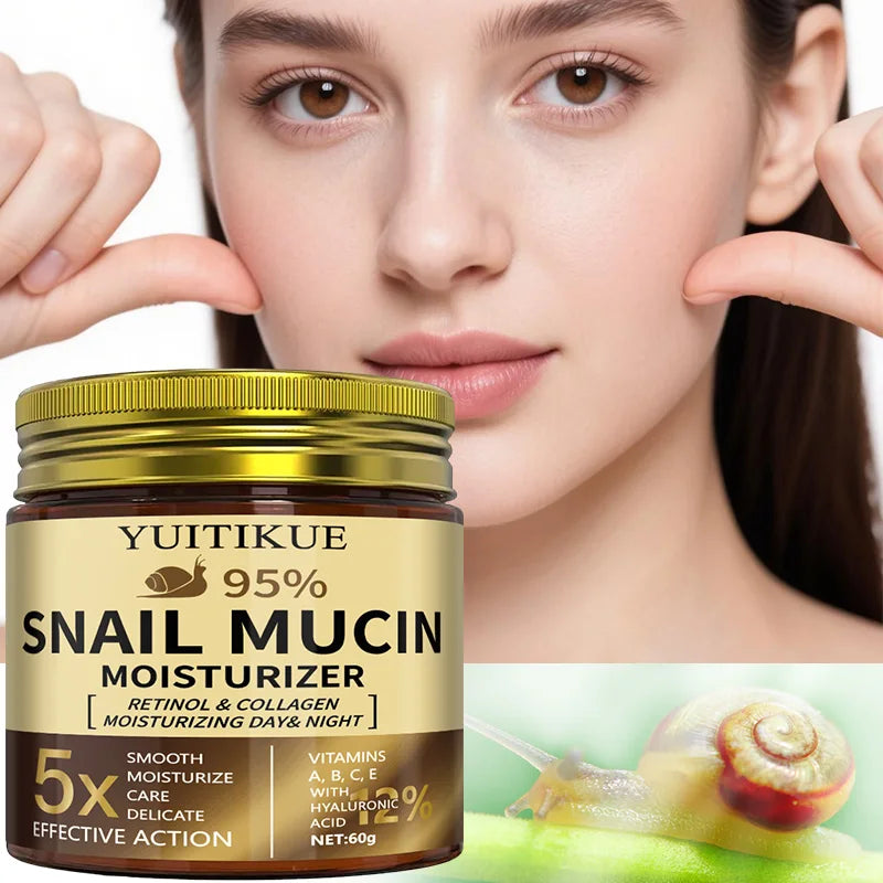 YUITIKUE Snail Mucin Cream Retinol and Collagen Face Moisturizer 60g