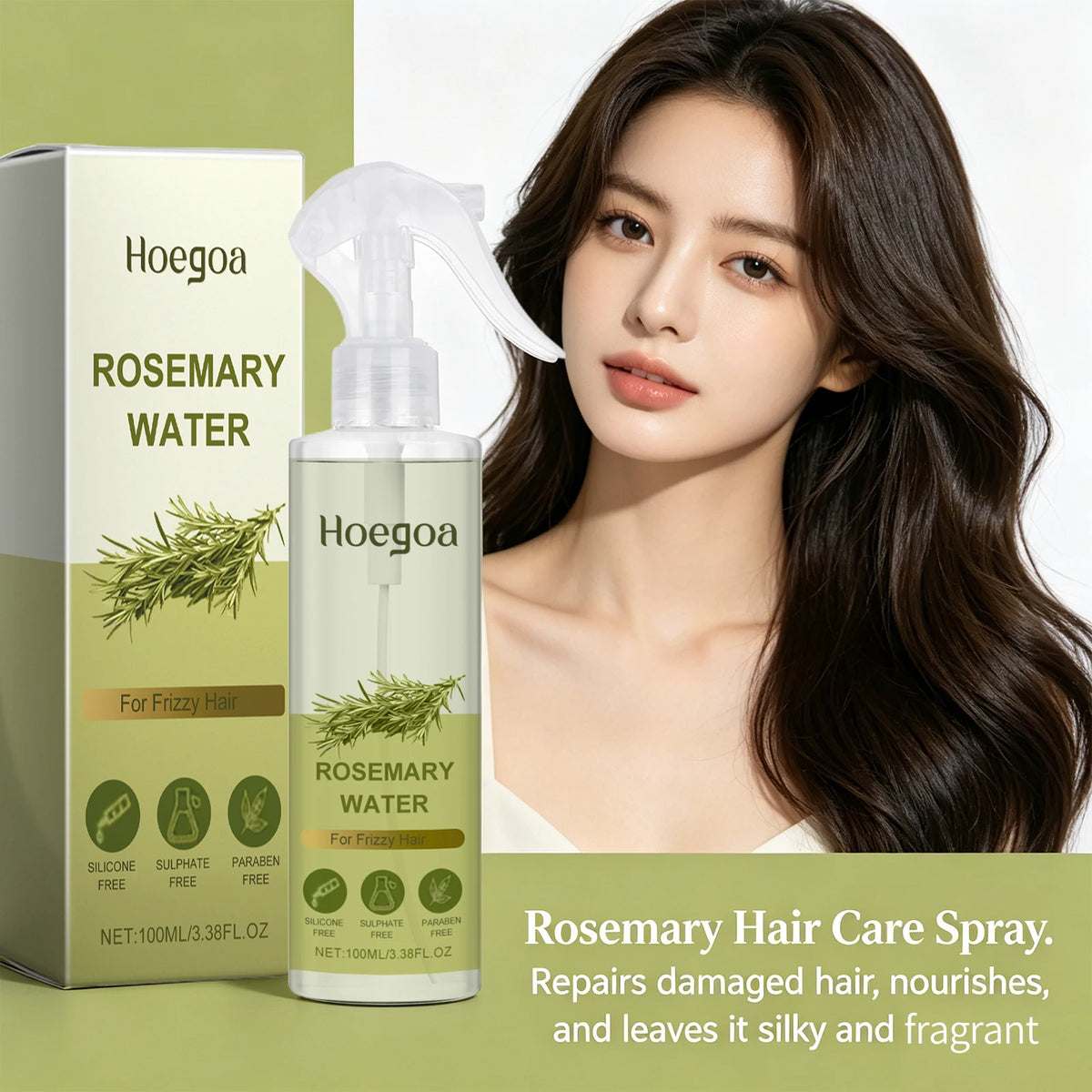 Rosemary Hair Strengthening Spray for Frizz Control and Growth