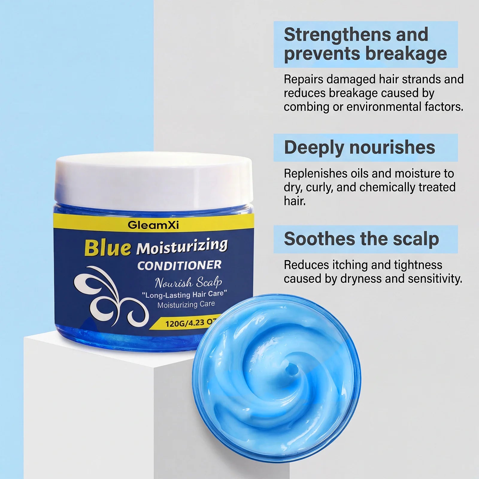 Deep Moisturizing Blue Hair Conditioner Treatment Mask 120g - 6