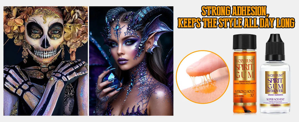 Spirit Gum Adhesive Remover and Lace Wig Glue Set for SFX and Cosplay