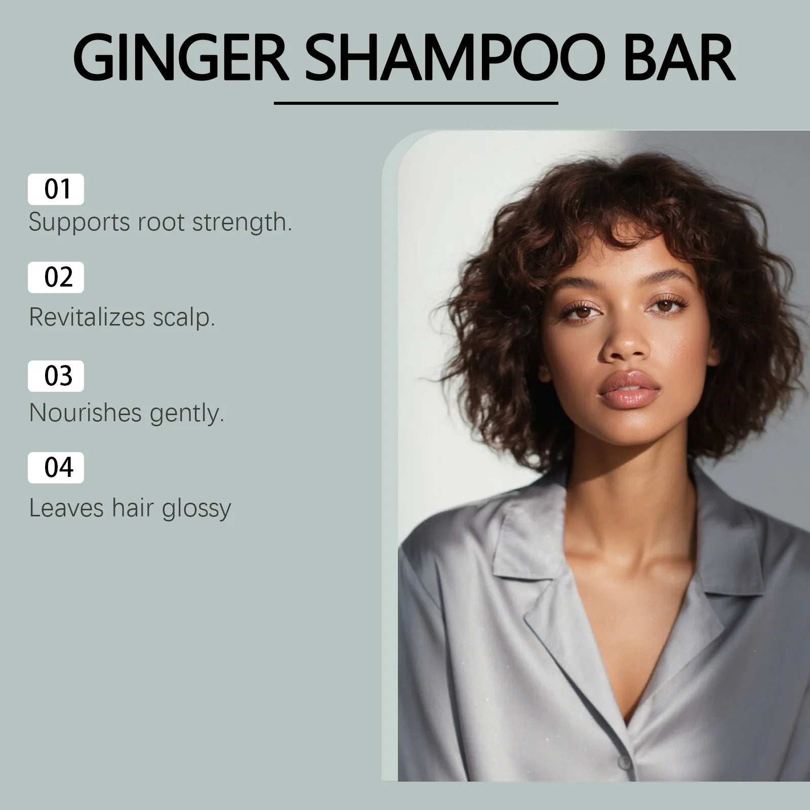 Ginger Extract Solid Shampoo Bar for Hair Loss and Scalp Nourishment