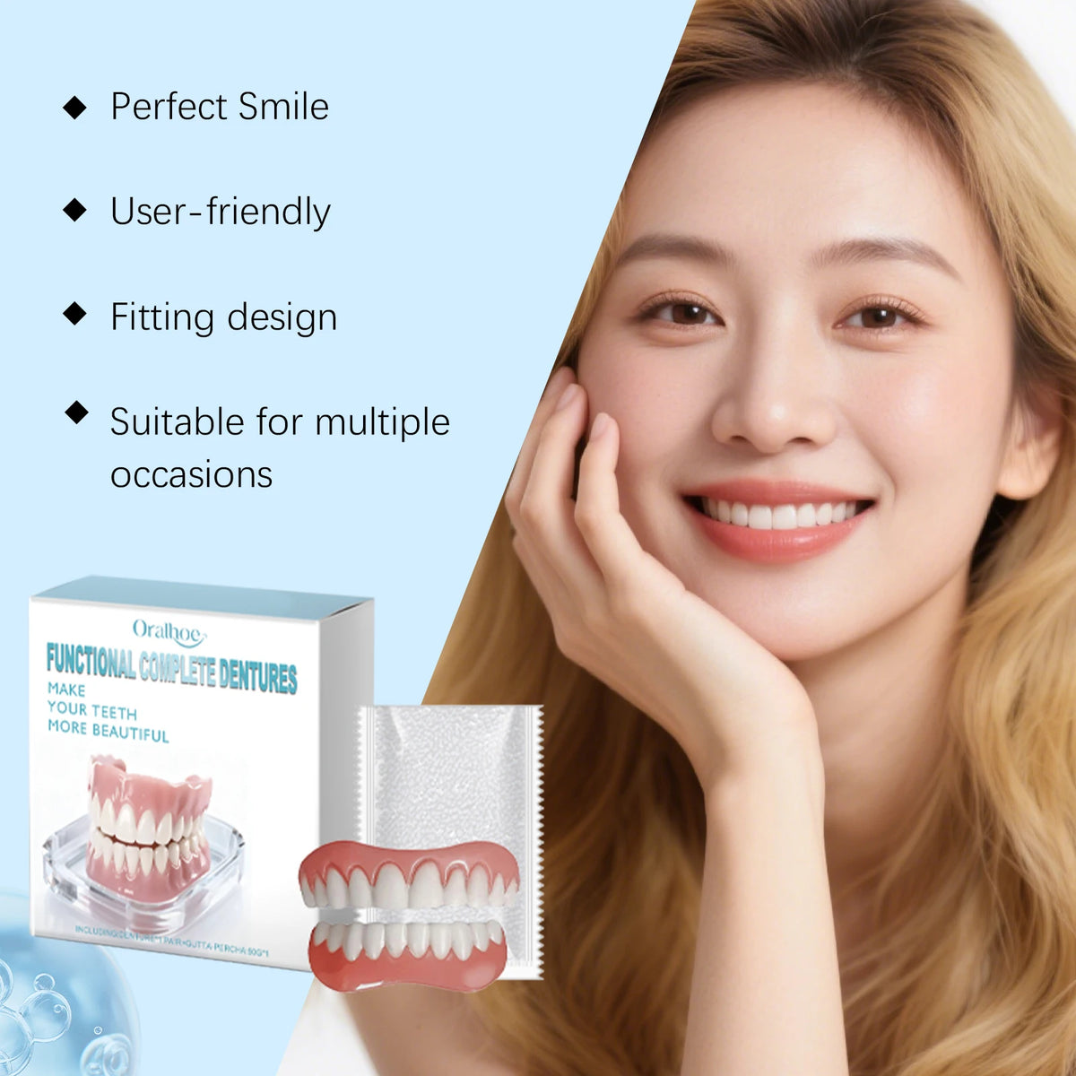 Cosmetic Denture Set for Instant Smile Improvement